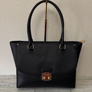 Coach Black Leather Avary Tote F48629